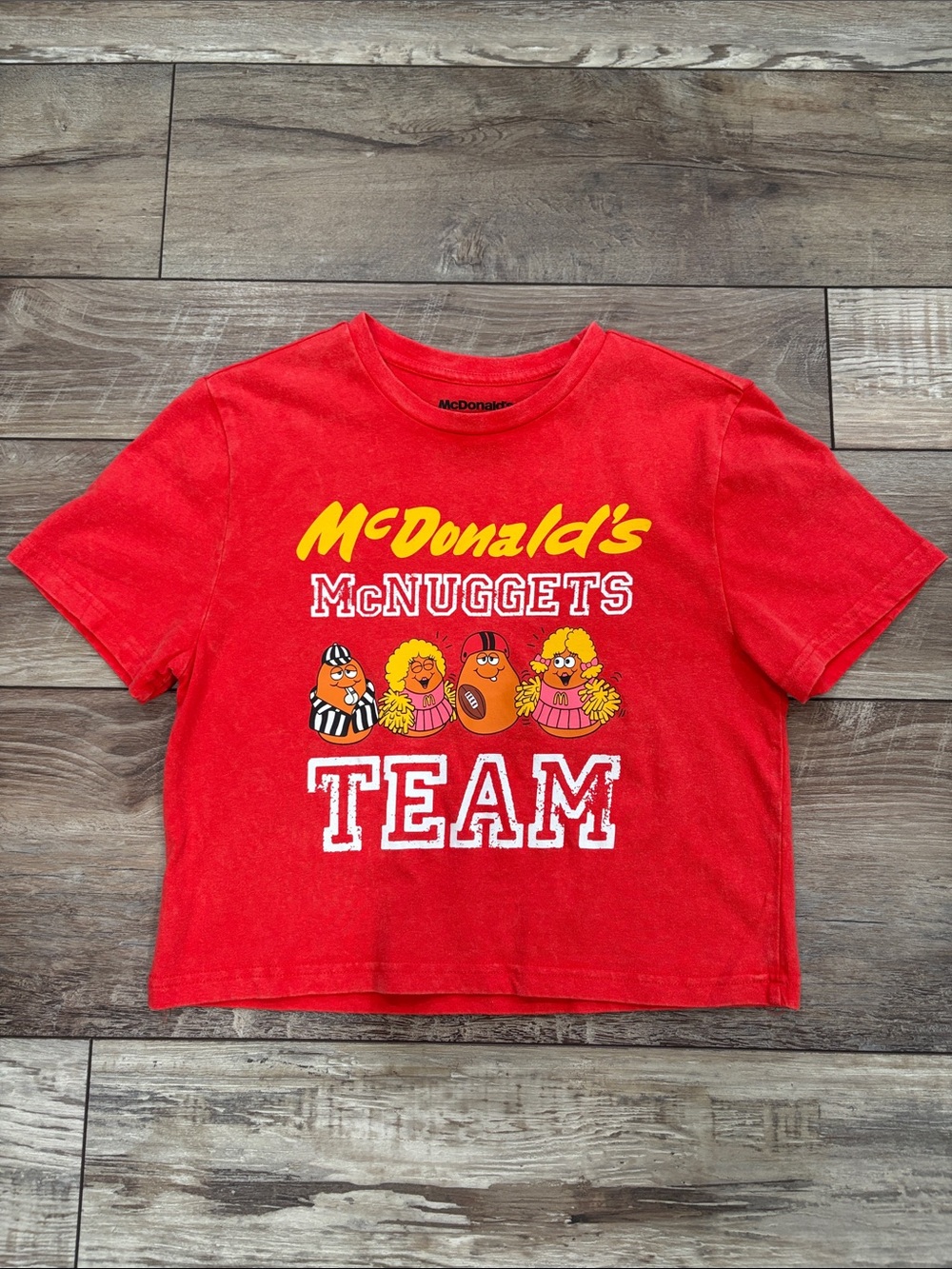 NWT McDonald’s Chicken McNugget Cropped T Shirt Red XS